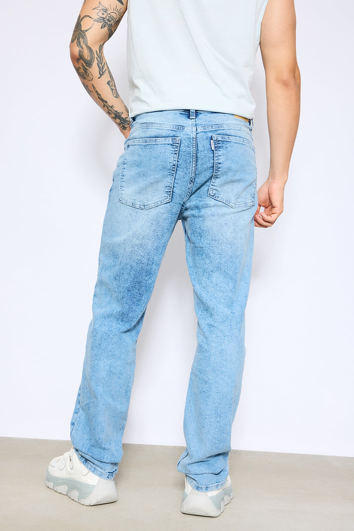 ice blue men's slim straight jeans