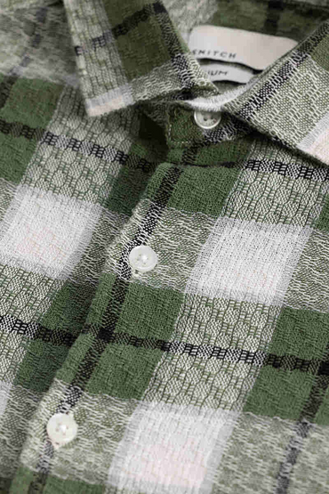 Plaided comfy Green Check Shirt