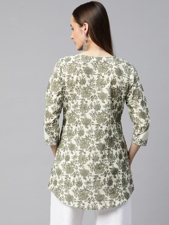 Frock style cotton fabric green top