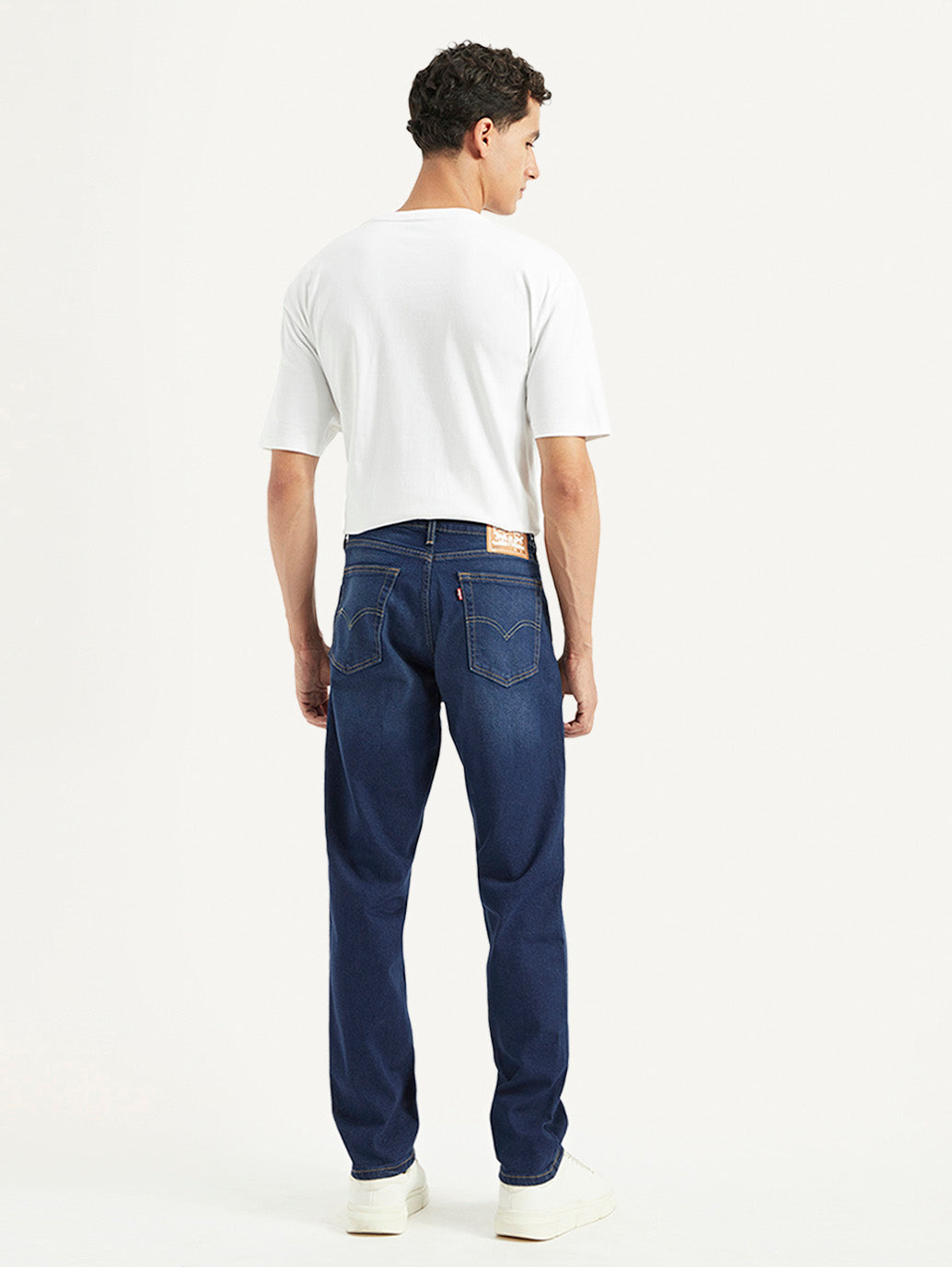 Men's Relaxed Tapered Fit Dark Blue Jeans