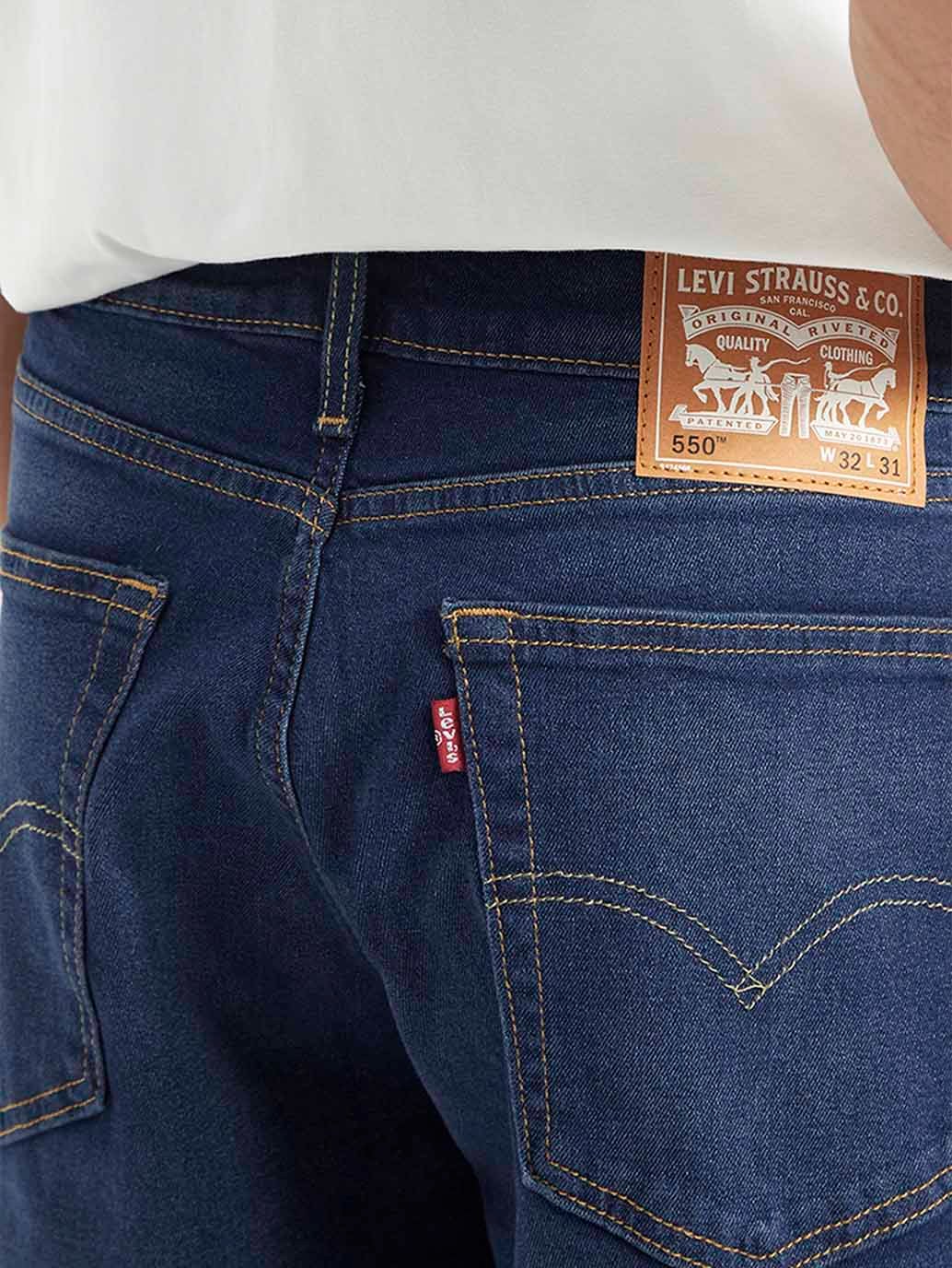 Men's Relaxed Tapered Fit Dark Blue Jeans