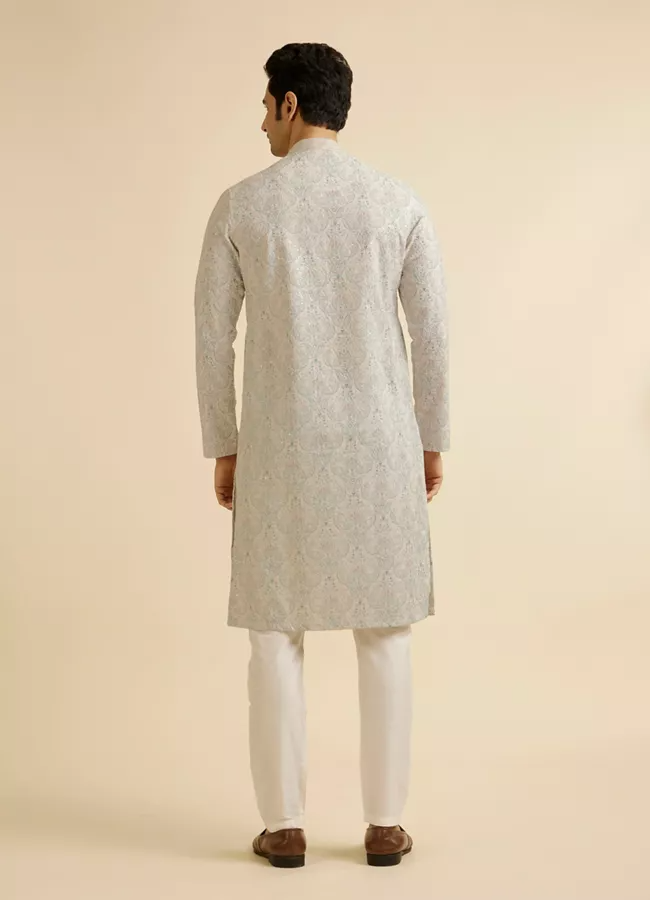 Pista white Chikankari Elegance Kurta Pajama