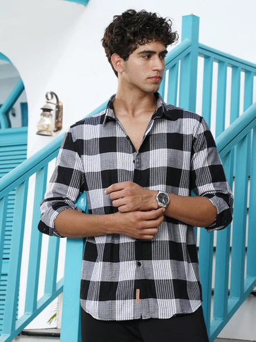 Duo-Jacquard Check Shirt