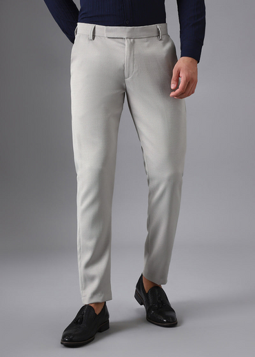 Light Grey Blended Linen Formal pant