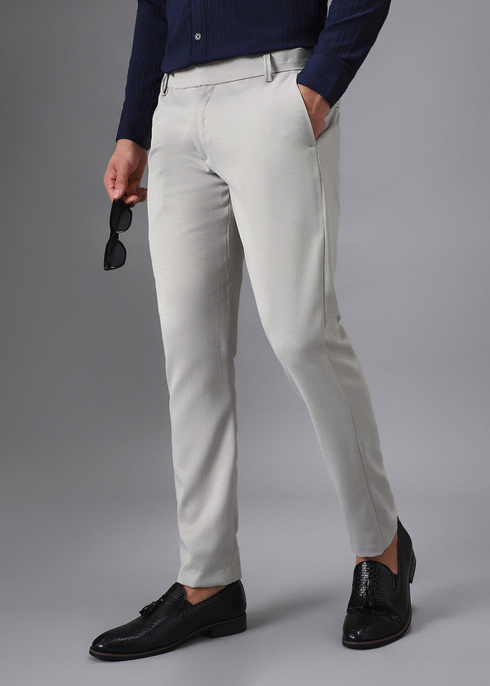 Light Grey Blended Linen Formal pant