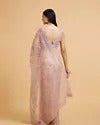 Dusty Pink Floral Jaal Embroidered Saree with Rhinestone Work