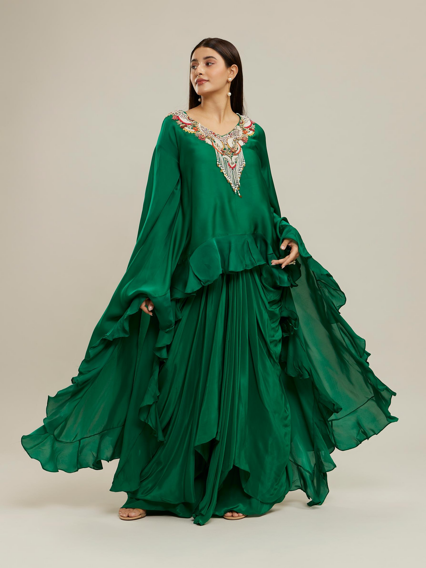 Emerald Elegance Indo Western
