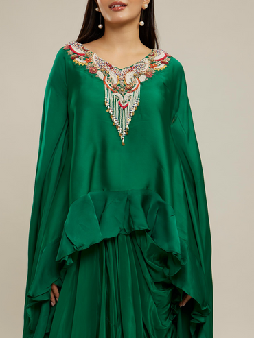 Emerald Elegance Indo Western