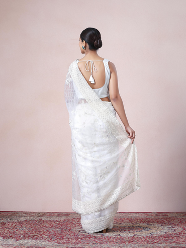 Vision in Cream Organza Saree