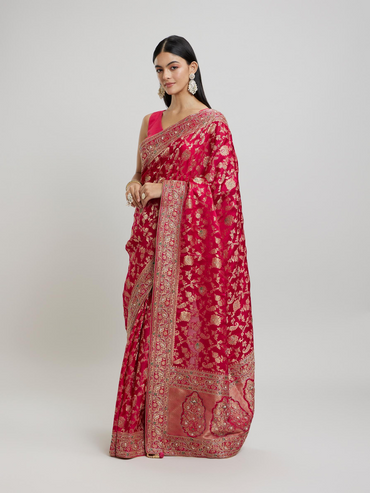 Intricate Pink Elegance Saree