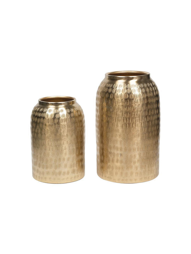 Decorative Modern Gold Metal Table Flower Dolchi Shape Vase for Festive Décor