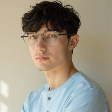 Gray Transparent Full Rim Square glasses