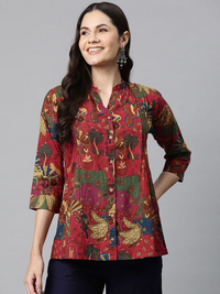 Readiprint womens cotton printed straight top