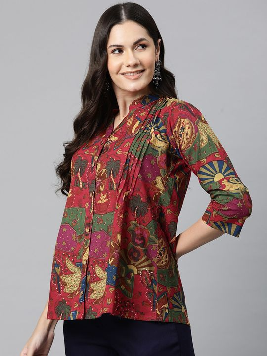 Readiprint womens cotton printed straight top