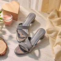 Women Grey Party Slip Ons