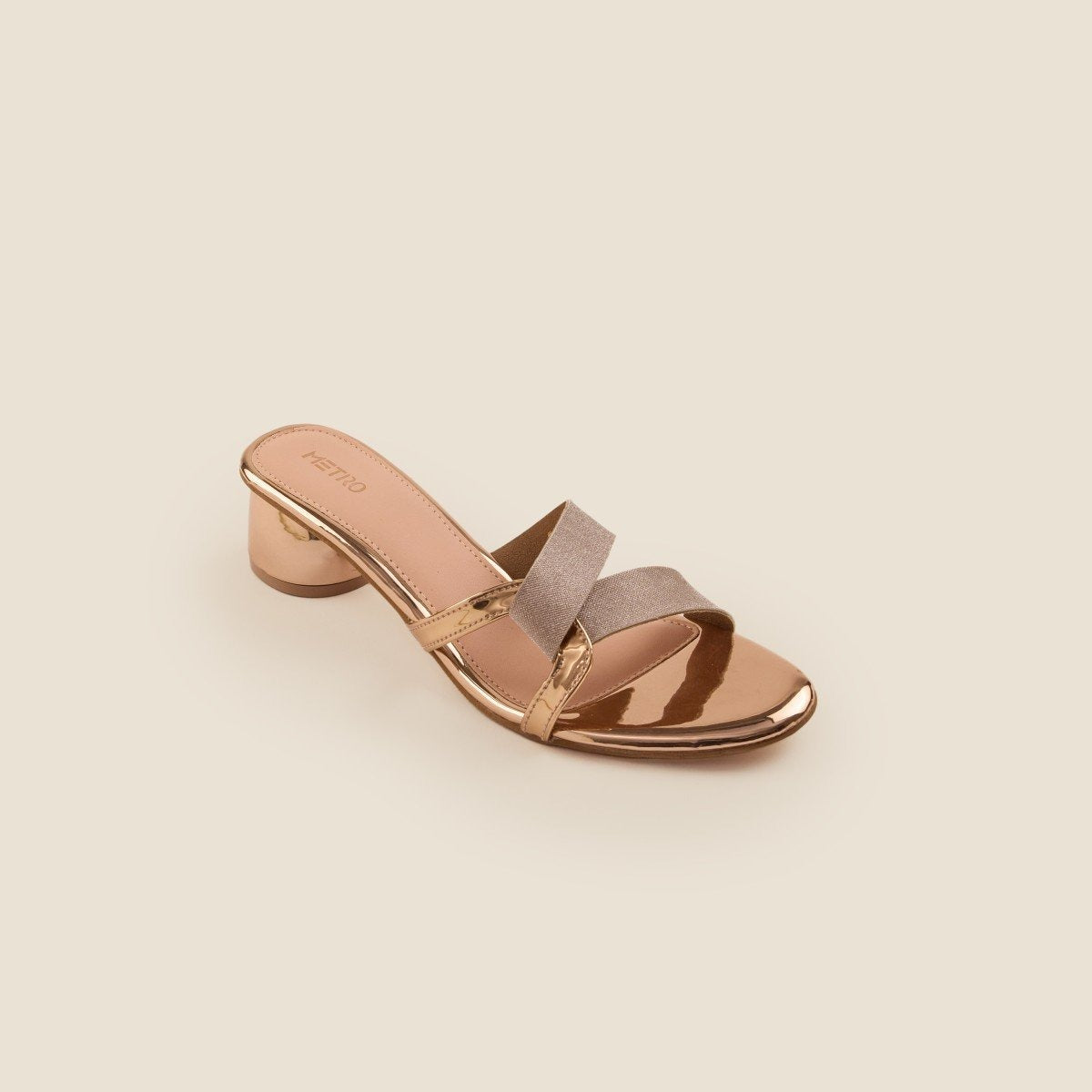 Women Gold Party Slip Ons