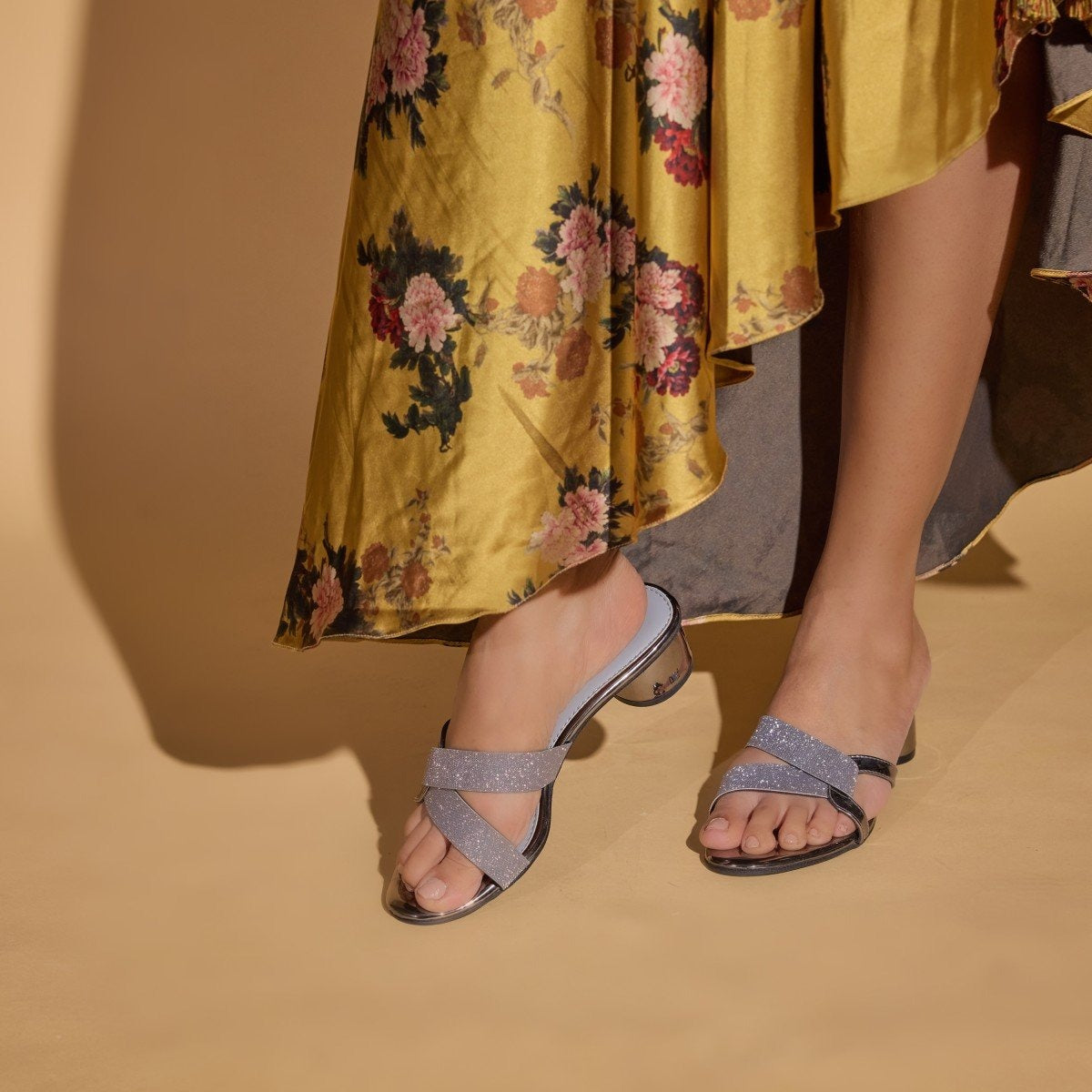 Women Grey Party Slip Ons