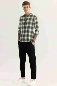 Plaided comfy Green Check Shirt