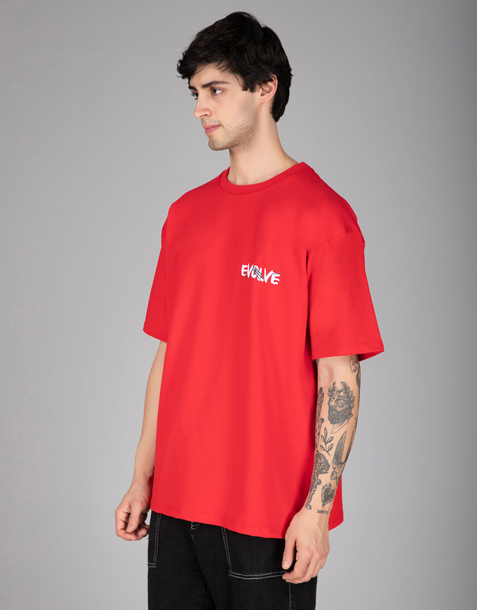 Red Evolve Oversized T-shirt men
