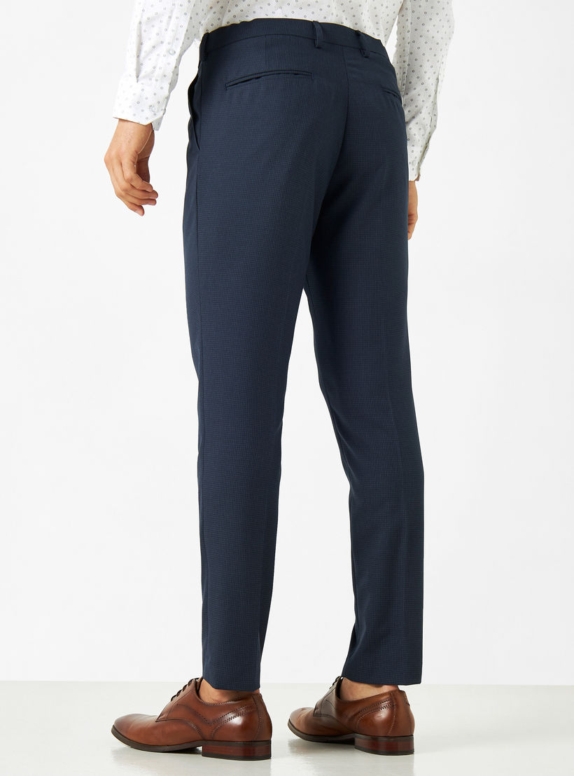 Textured Formal Trousers with Pockets
