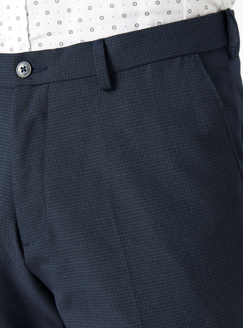 Textured Formal Trousers with Pockets