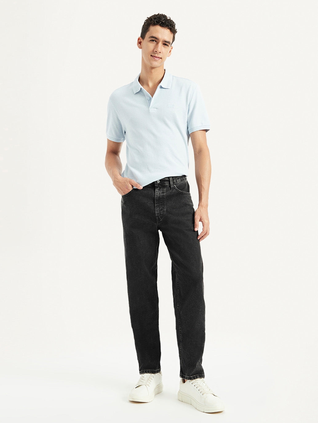 Men's  Relaxed Tapered Fit Dark Grey Jeans