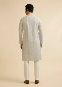 Pista white Chikankari Elegance Kurta Pajama