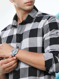 Duo-Jacquard Check Shirt