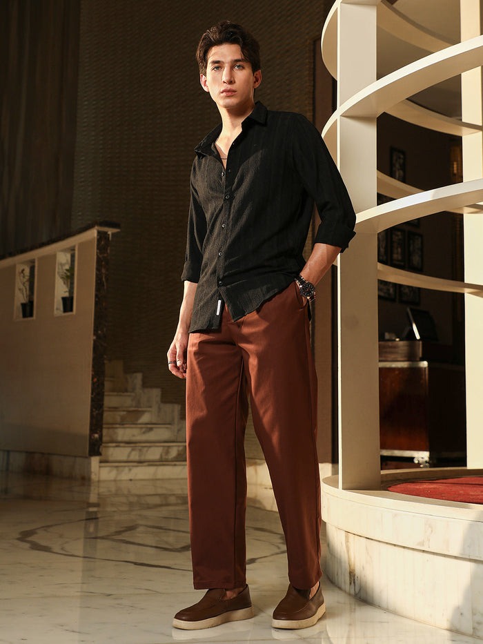 Panel Jacquard black Shirt