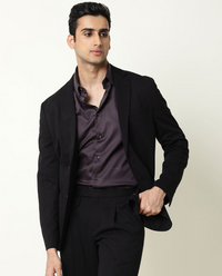 STRETCH PLAIN SHIRT - PURPLE
