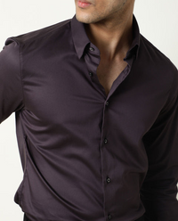 STRETCH PLAIN SHIRT - PURPLE