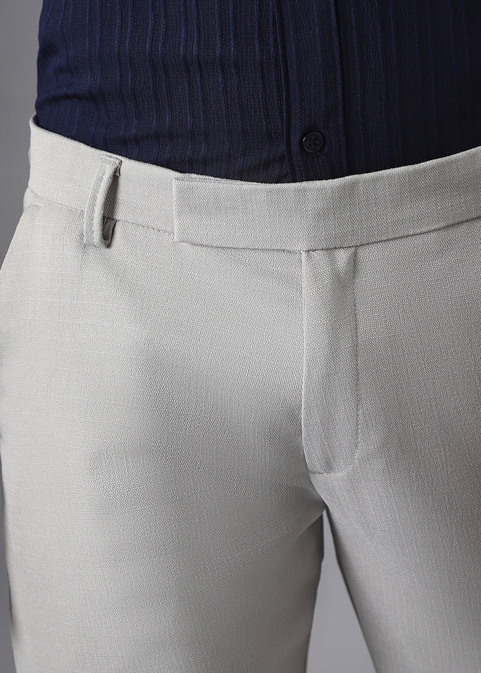 Light Grey Blended Linen Formal pant