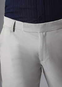 Light Grey Blended Linen Formal pant