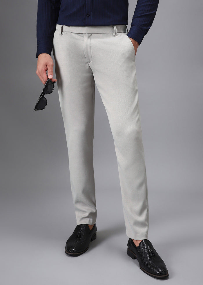 Light Grey Blended Linen Formal pant