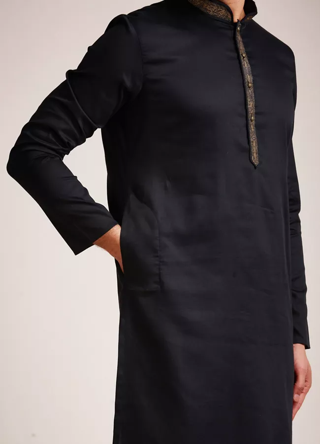 Midnight Black Kurta set