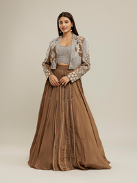 Fawn Chiffon Indo Western