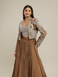 Fawn Chiffon Indo Western