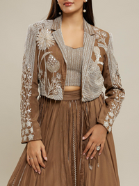 Fawn Chiffon Indo Western