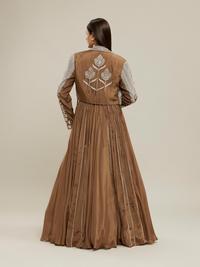 Fawn Chiffon Indo Western