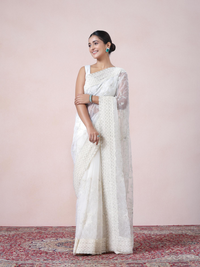 Vision in Cream Organza Saree