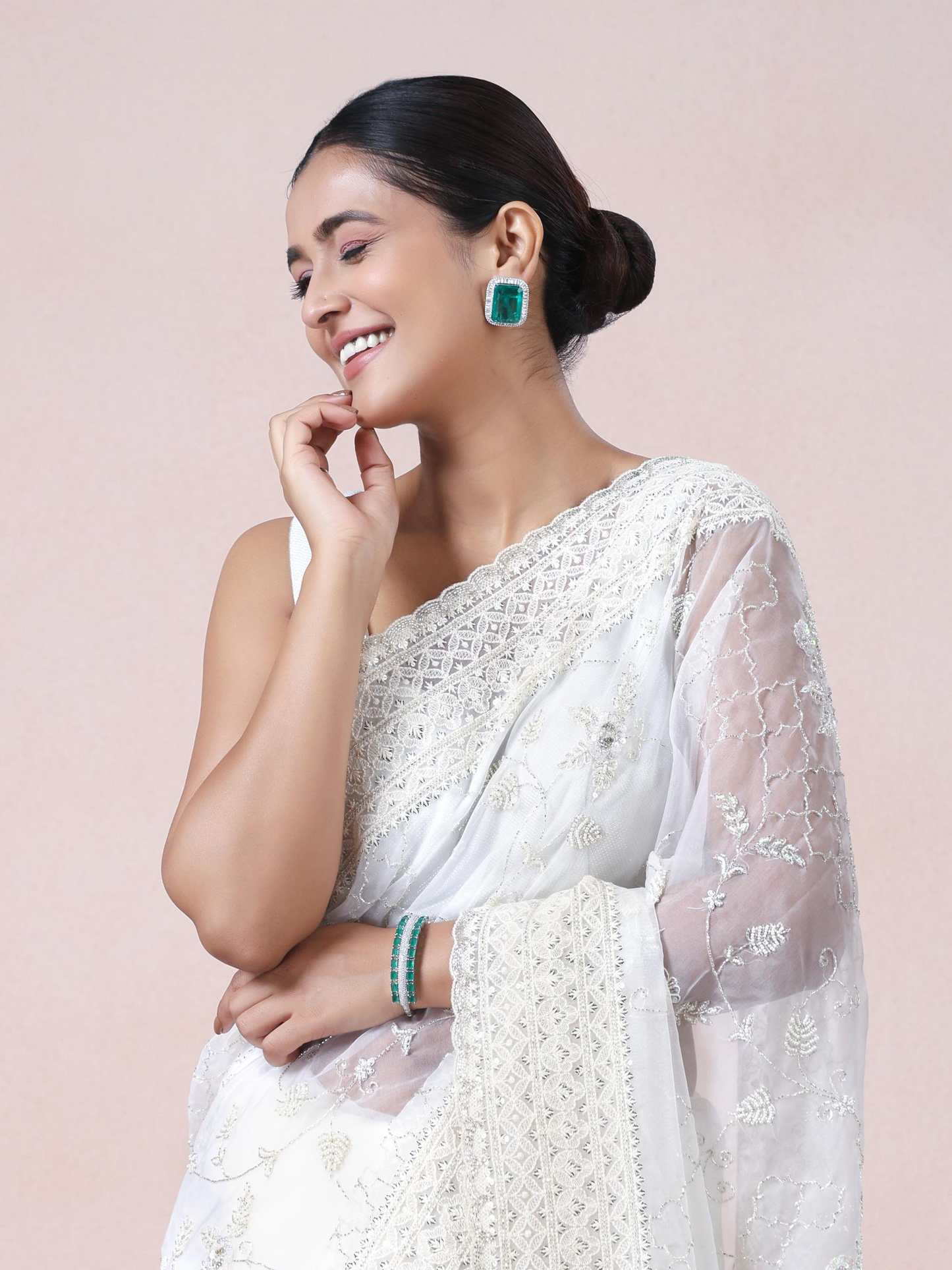 Vision in Cream Organza Saree