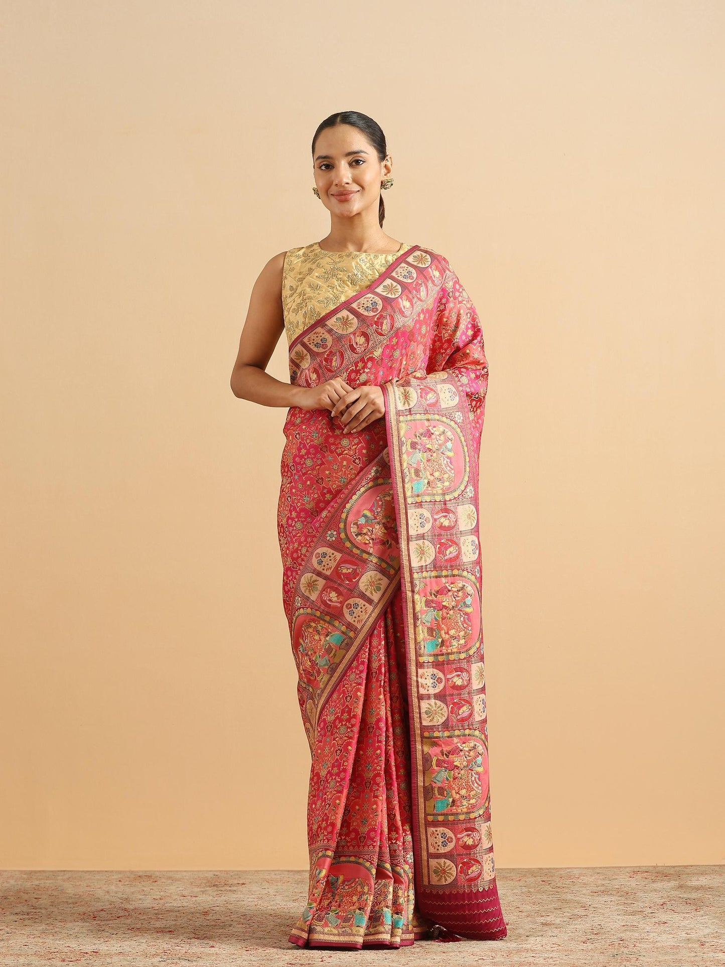 Royal Blossom Rani Pink Saree