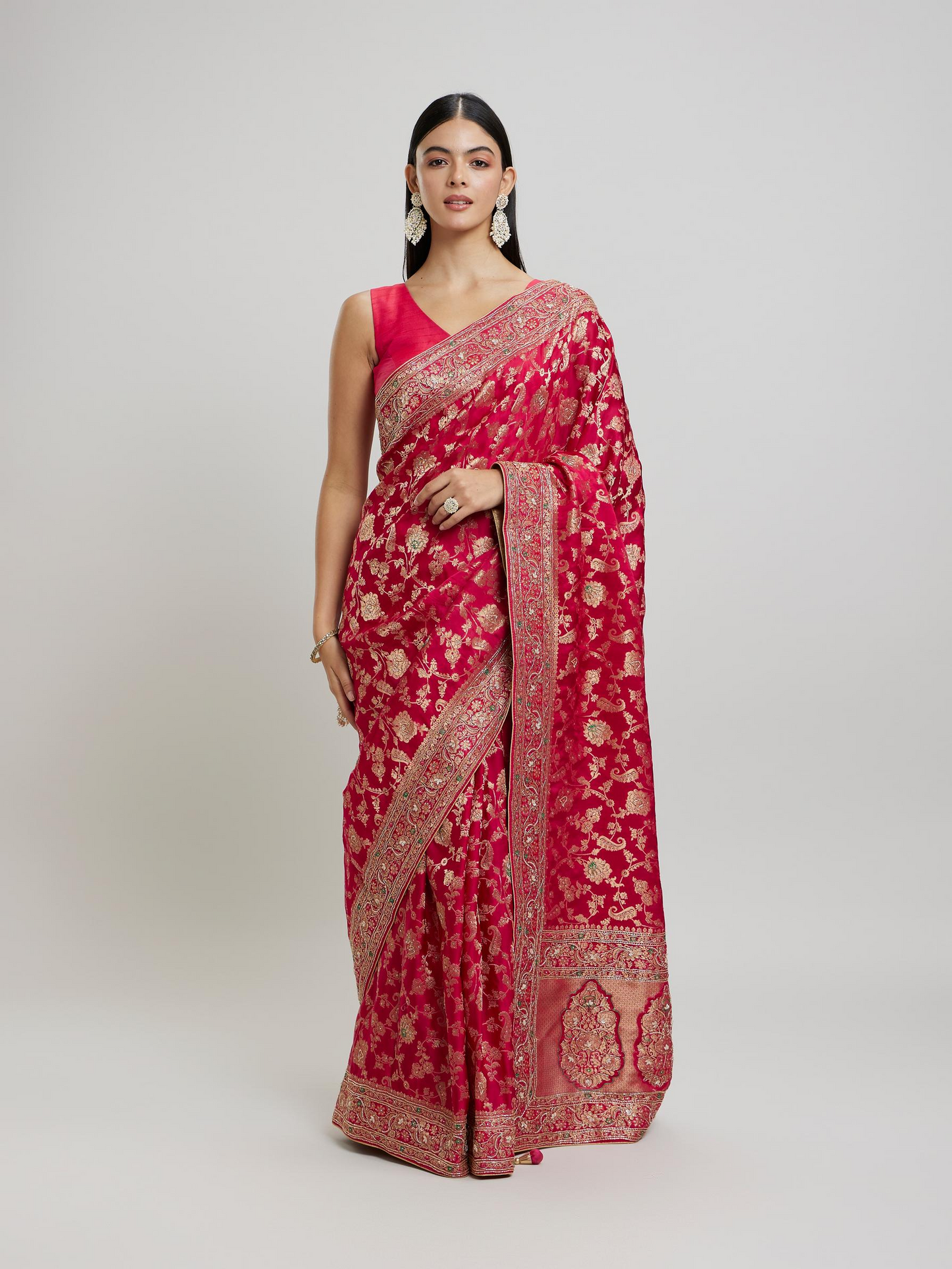 Intricate Pink Elegance Saree
