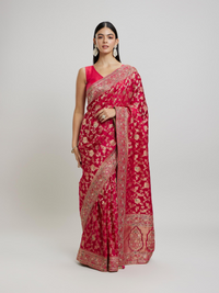 Intricate Pink Elegance Saree