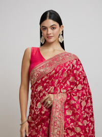 Intricate Pink Elegance Saree