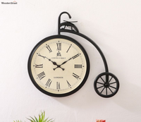 Cycle Shaped Analog Metal Wall Clock