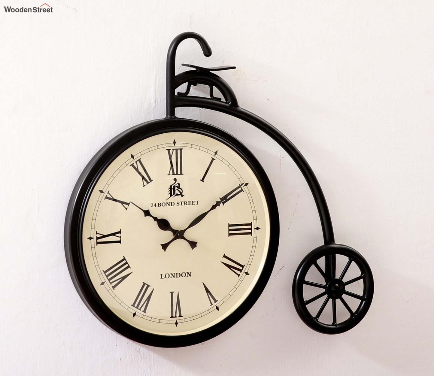 Cycle Shaped Analog Metal Wall Clock