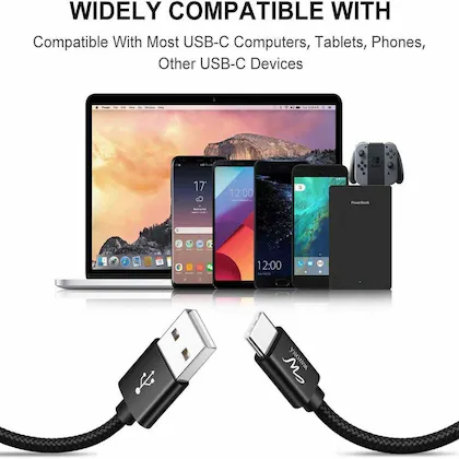 65W/3A Fast Charging USB Type C Cable for Smartphones, Tablets & other Type C