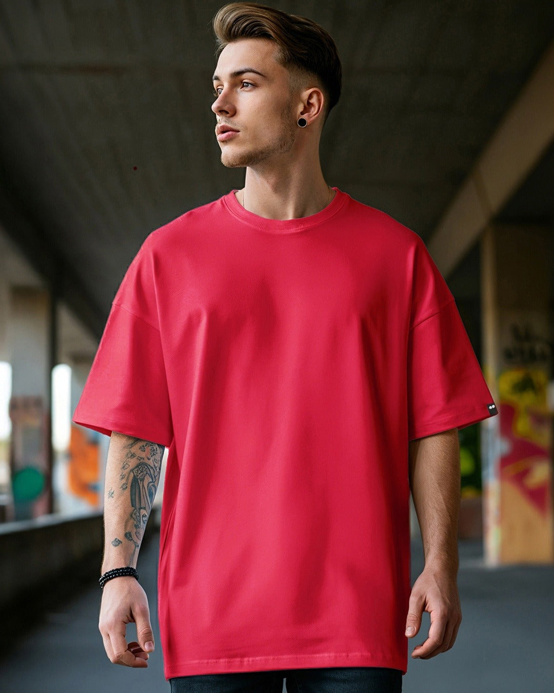 Men's Red Oversized T-shirt
