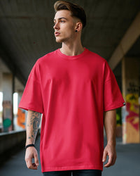 Men's Red Oversized T-shirt